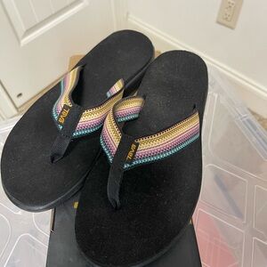 TEVA VOYA FLIP FLOPS- New in box- Super comfy, multicolor to match all outfits